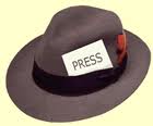 press card in hat